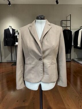 Nine West Women's Tan Single-Button Blazer (Sz. 10 - 20” Pit to Pit) EUC